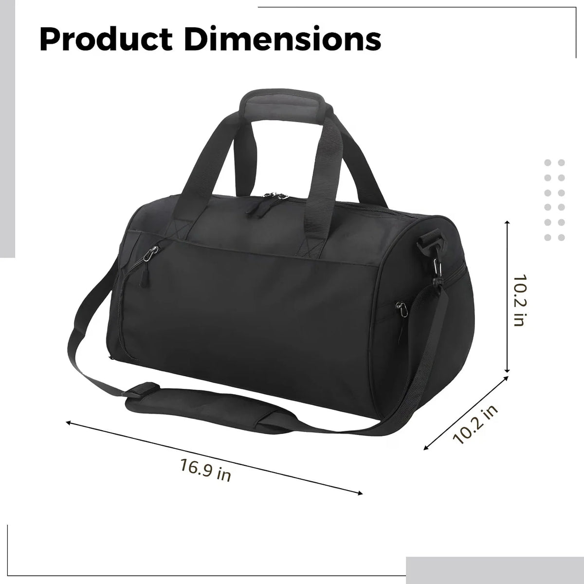 Gym Sport Duffel Bag with Shoe Compartment and Wet Pocket for Fitness Travel