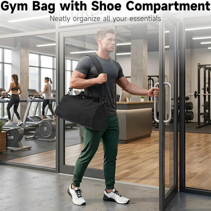 Gym Sport Duffel Bag with Shoe Compartment and Wet Pocket for Fitness Travel