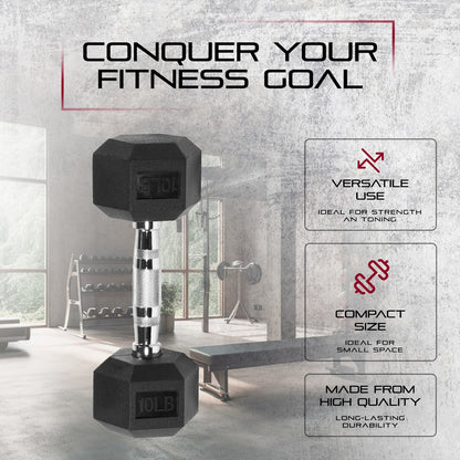 Signature Fitness Hex Dumbbells Strength Training Workout Equipment Set, 10 Lbs
